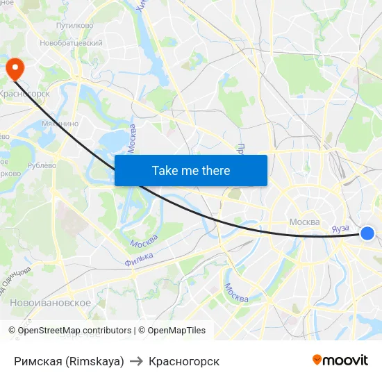 Римская (Rimskaya) to Красногорск map