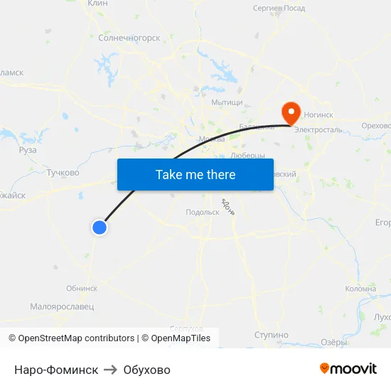 Наро-Фоминск to Обухово map