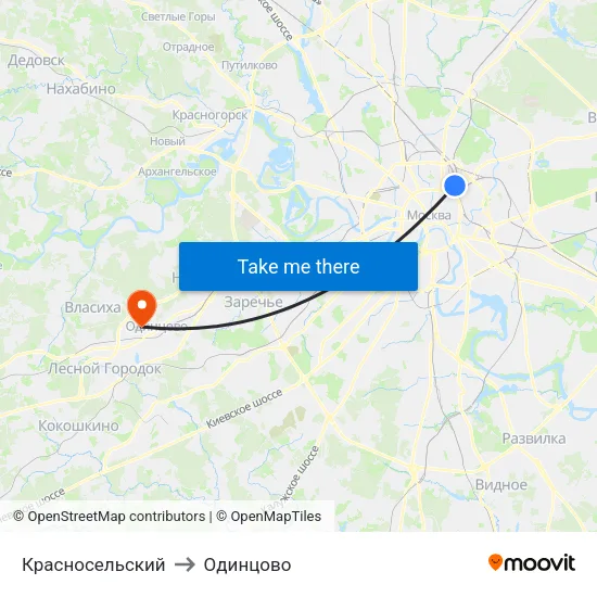 Красносельский to Одинцово map