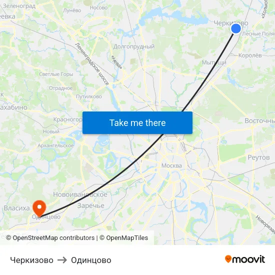 Черкизово to Одинцово map
