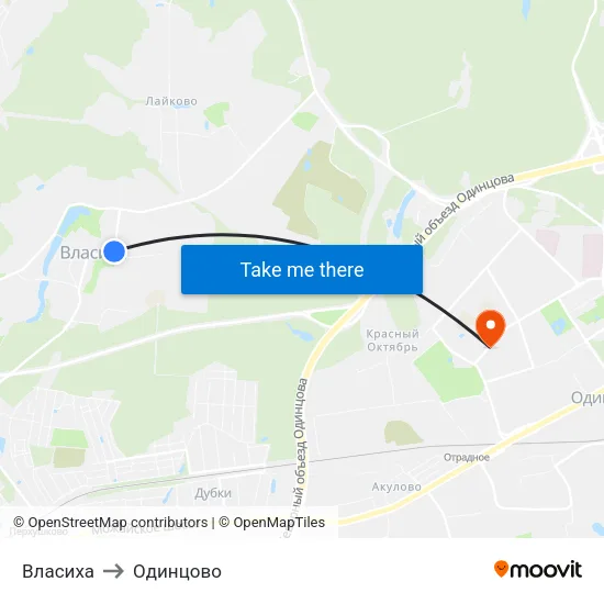Власиха to Одинцово map