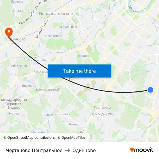 Чертаново Центральное to Одинцово map