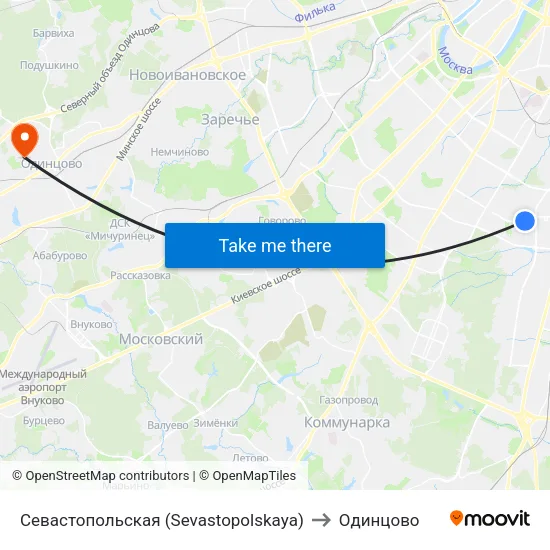 Севастопольская (Sevastopolskaya) to Одинцово map