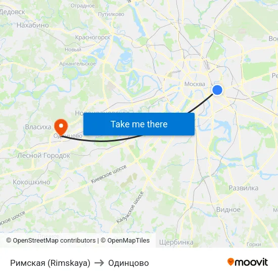 Римская (Rimskaya) to Одинцово map