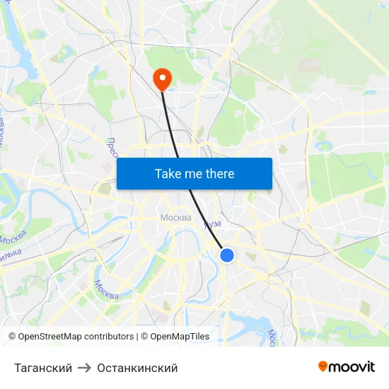 Таганский to Останкинский map