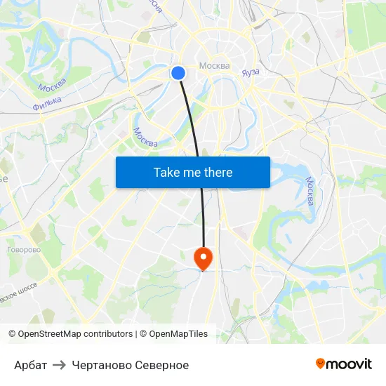 Арбат to Чертаново Северное map