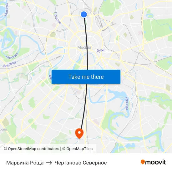Марьина Роща to Чертаново Северное map