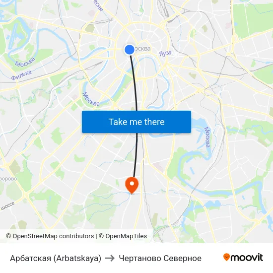 Арбатская (Arbatskaya) to Чертаново Северное map