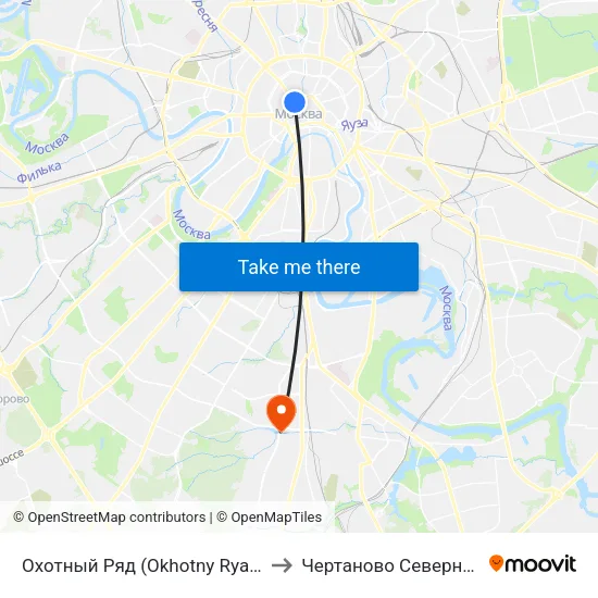 Охотный Ряд (Okhotny Ryad) to Чертаново Северное map