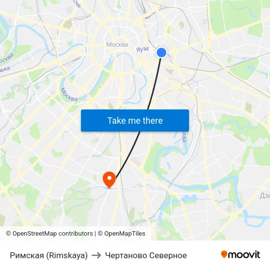 Римская (Rimskaya) to Чертаново Северное map