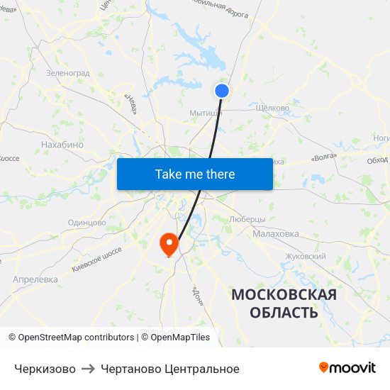 Черкизово to Чертаново Центральное map