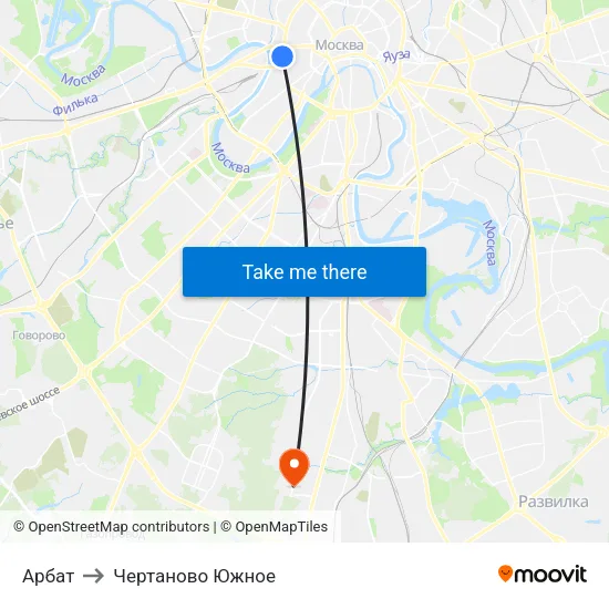 Арбат to Чертаново Южное map