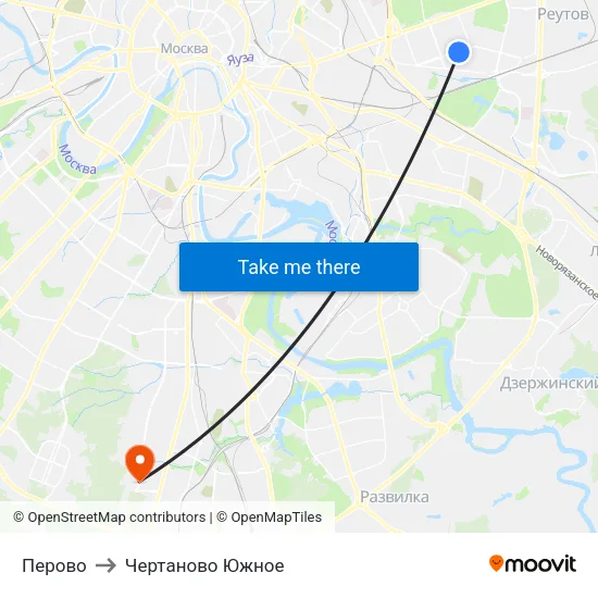 Перово to Чертаново Южное map