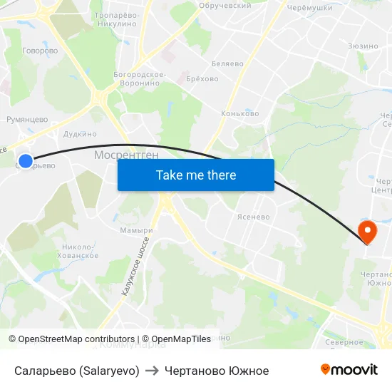 Саларьево (Salaryevo) to Чертаново Южное map