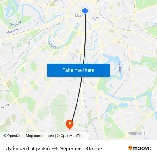 Лубянка (Lubyanka) to Чертаново Южное map