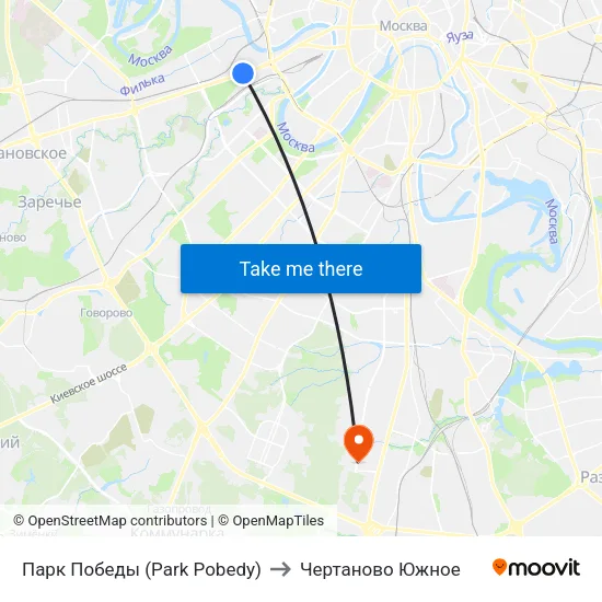 Парк Победы (Park Pobedy) to Чертаново Южное map