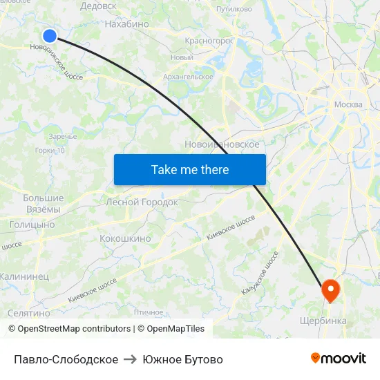 Павло-Слободское to Южное Бутово map