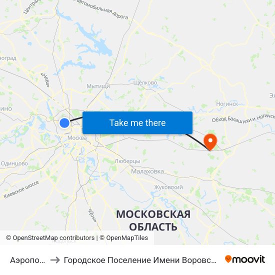 Аэропорт to Городское Поселение Имени Воровского map