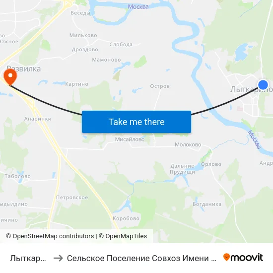 Лыткарино to Сельское Поселение Совхоз Имени Ленина map