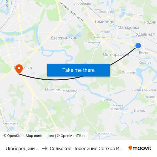 Люберецкий Район to Сельское Поселение Совхоз Имени Ленина map