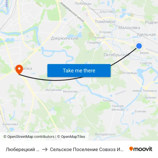 Люберецкий Район to Сельское Поселение Совхоз Имени Ленина map