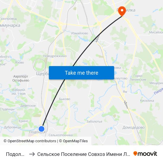 Подольск to Сельское Поселение Совхоз Имени Ленина map
