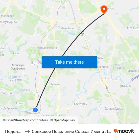 Подольск to Сельское Поселение Совхоз Имени Ленина map