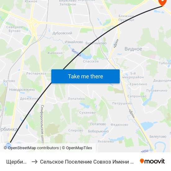 Щербинка to Сельское Поселение Совхоз Имени Ленина map