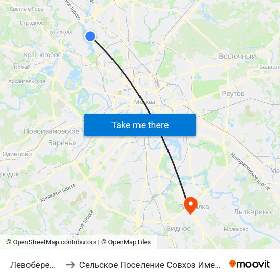 Левобережный to Сельское Поселение Совхоз Имени Ленина map