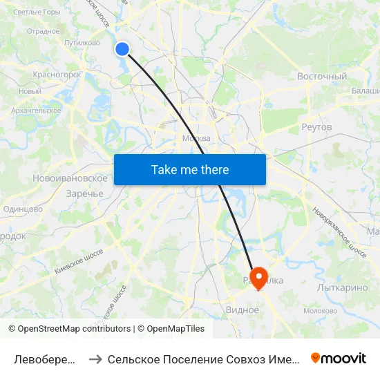Левобережный to Сельское Поселение Совхоз Имени Ленина map