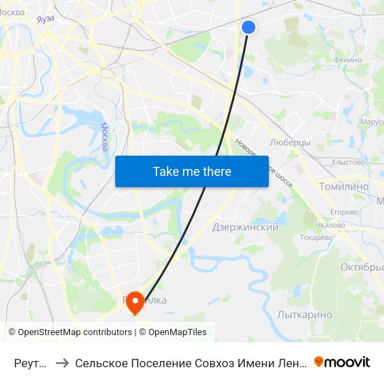 Реутов to Сельское Поселение Совхоз Имени Ленина map
