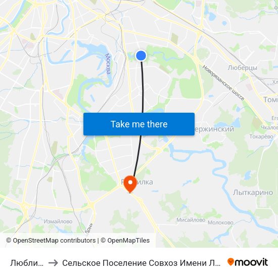 Люблино to Сельское Поселение Совхоз Имени Ленина map