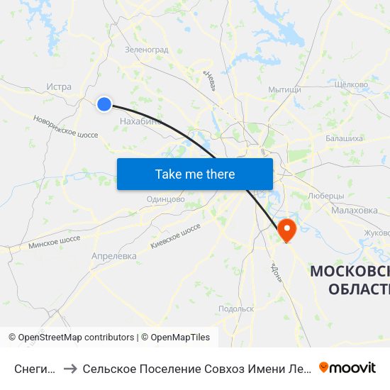 Снегири to Сельское Поселение Совхоз Имени Ленина map