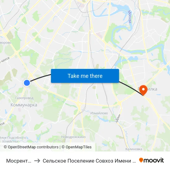 Мосрентген to Сельское Поселение Совхоз Имени Ленина map