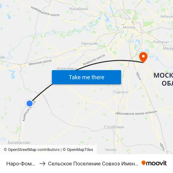 Наро-Фоминск to Сельское Поселение Совхоз Имени Ленина map