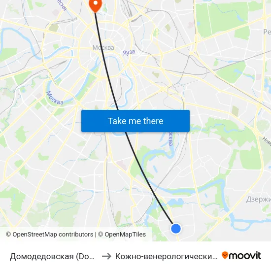 Домодедовская (Domodedovskaya) to Кожно-венерологический диспансер №3 map