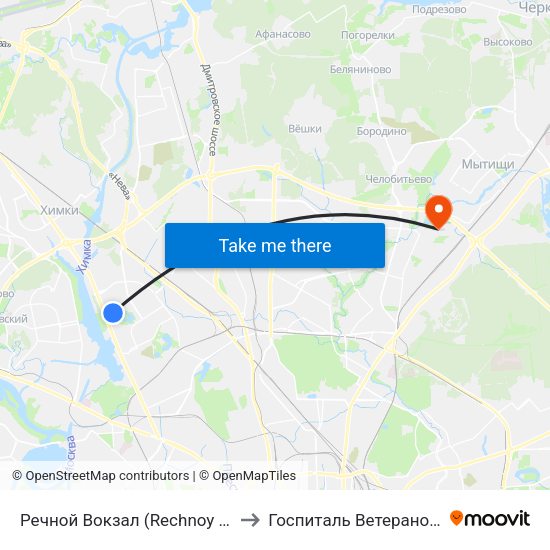 Речной Вокзал (Rechnoy Vokzal) to Госпиталь Ветеранов ВОВ map