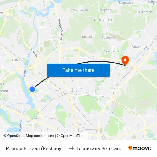Речной Вокзал (Rechnoy Vokzal) to Госпиталь Ветеранов ВОВ map