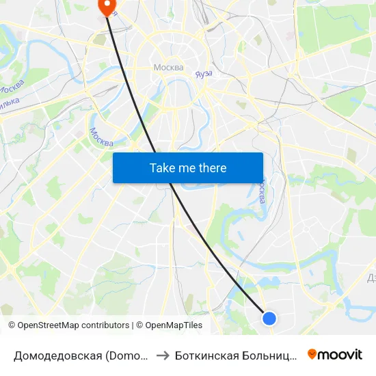 Домодедовская (Domodedovskaya) to Боткинская Больница,16 Корпус map