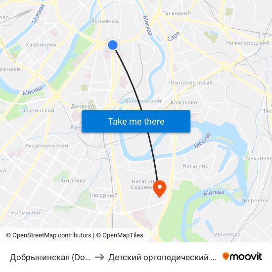 Добрынинская (Dobryninskaya) to Детский ортопедический санаторий № 56 map