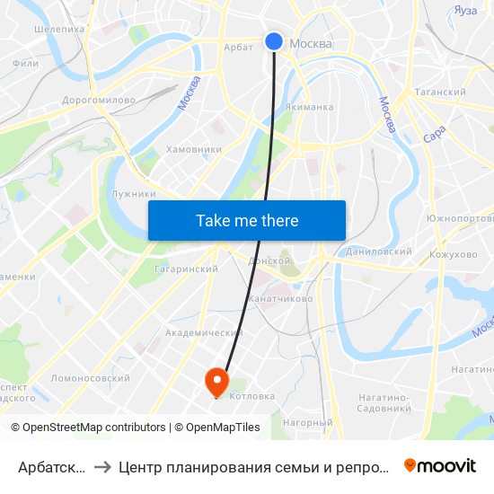 Арбатская (Arbatskaya) to Центр планирования семьи и репродукции  Департамента здравоохранения города Москвы map