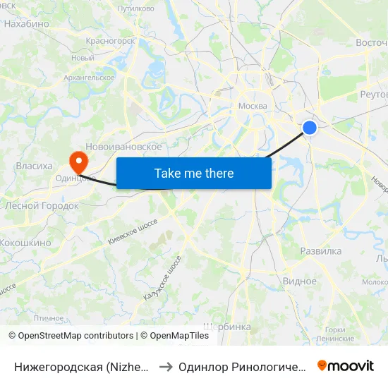 Нижегородская (Nizhegorodskaya) to Одинлор Ринологический Центр map