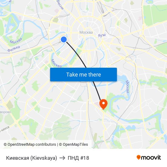 Киевская (Kievskaya) to ПНД #18 map