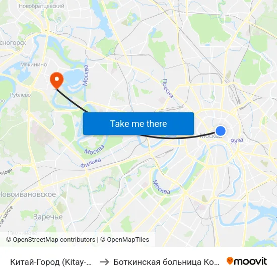 Китай-Город (Kitay-Gorod) to Боткинская больница Корпус 11 map