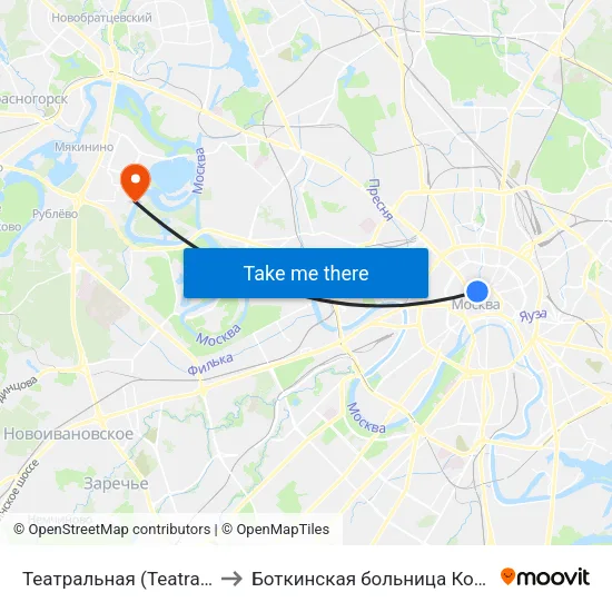 Театральная (Teatralnaya) to Боткинская больница Корпус 11 map