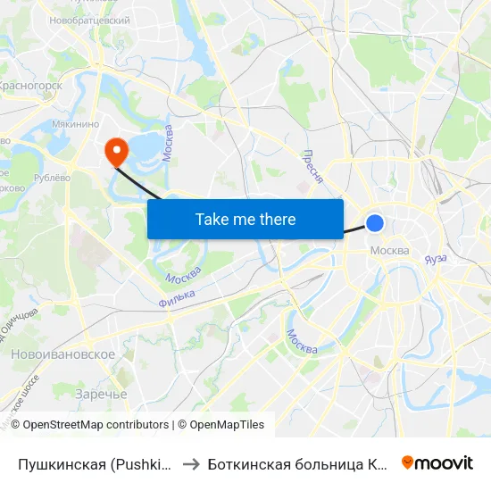 Пушкинская (Pushkinskaya) to Боткинская больница Корпус 11 map