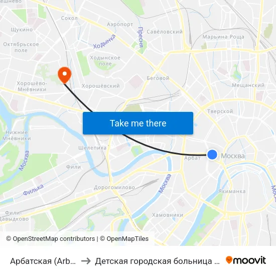 Арбатская (Arbatskaya) to Детская городская больница им. Филатова map