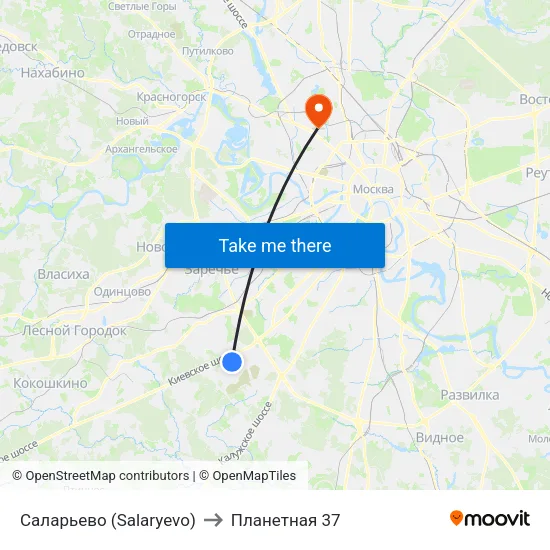 Саларьево (Salaryevo) to Планетная 37 map