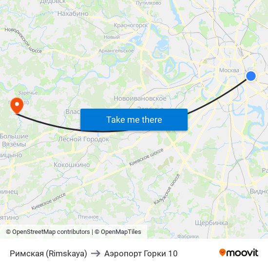 Римская (Rimskaya) to Аэропорт Горки 10 map