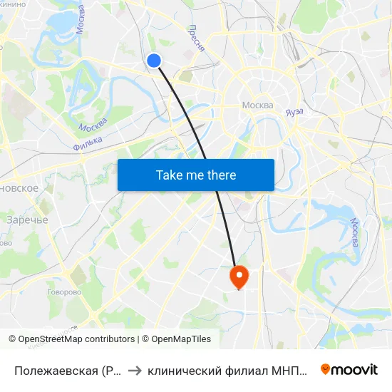 Полежаевская (Polezhaevskaya) to клинический филиал МНПЦ наркологии,5 корпус map
